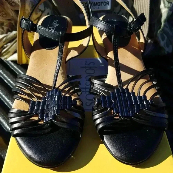 Softspots Vista low wedge blk/multi 7.5 leather upper - Picture 1 of 8